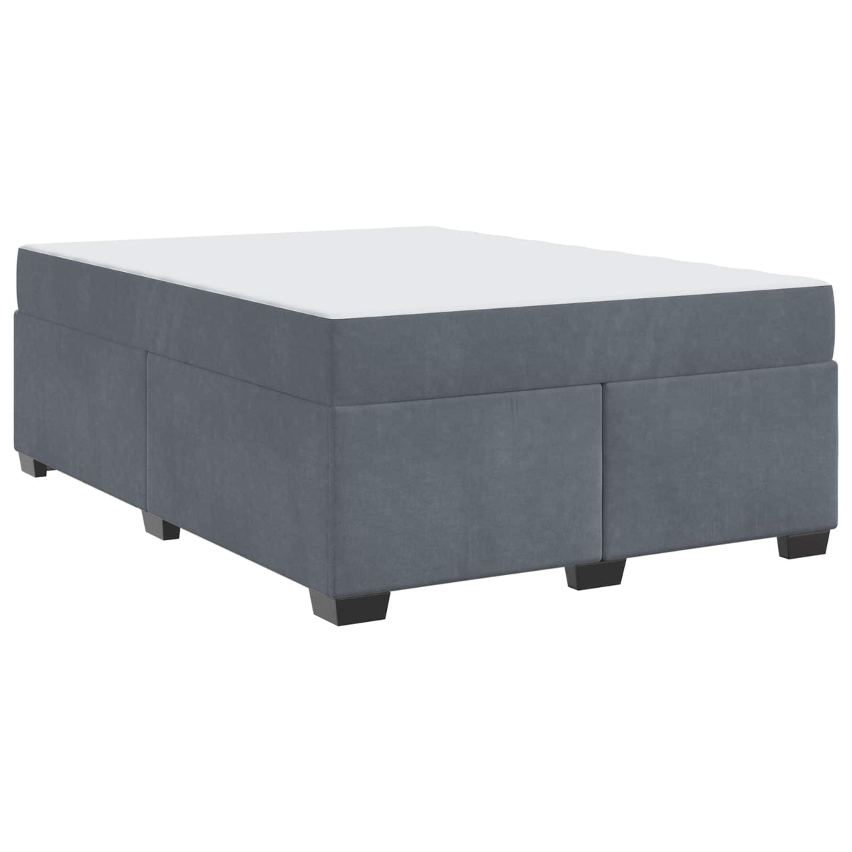 Cadre de lit avec matelas Gris foncé 160 x 200 cm tissu - XIOS