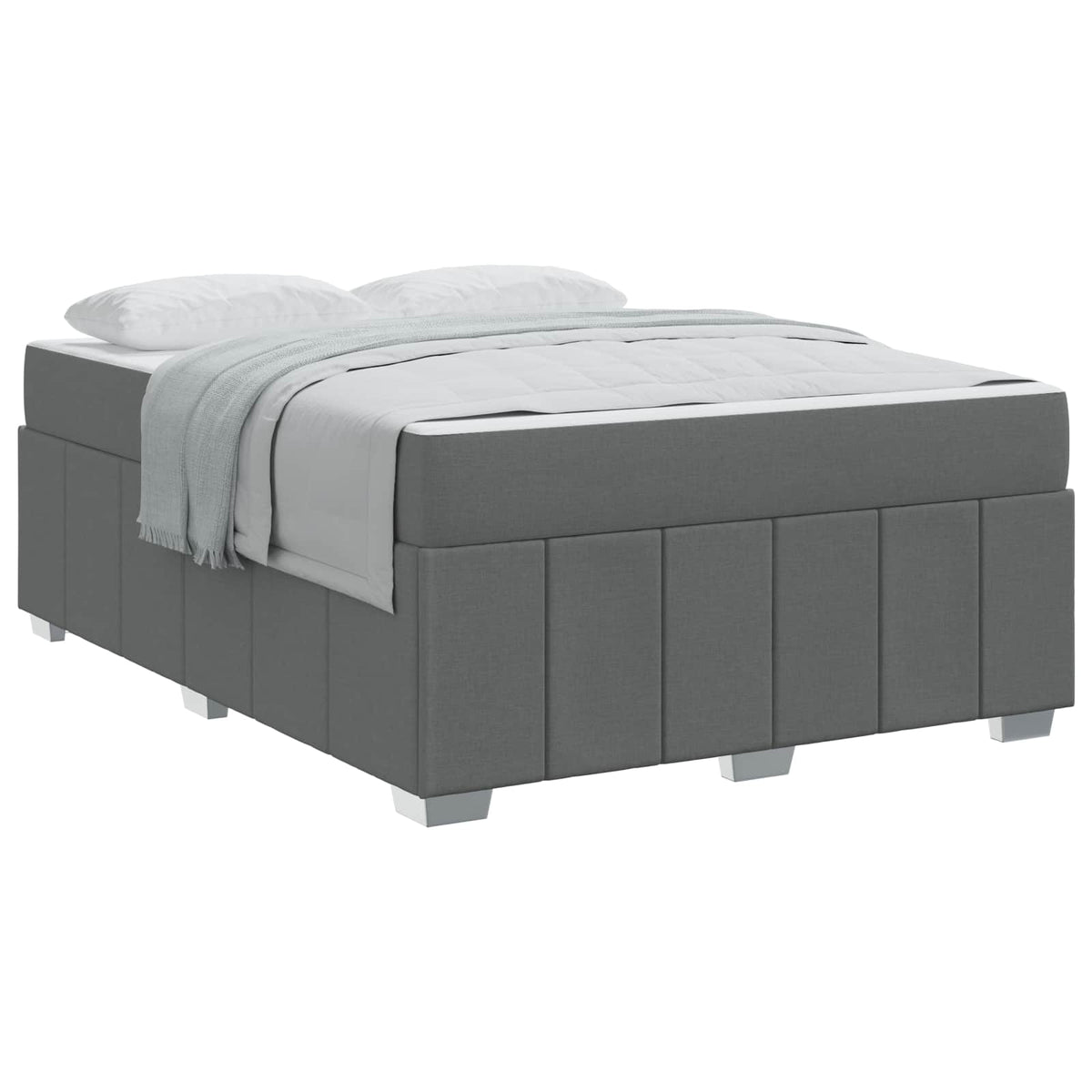 Cadre de lit avec matelas Gris foncé 160 x 200 cm tissu - XIOS