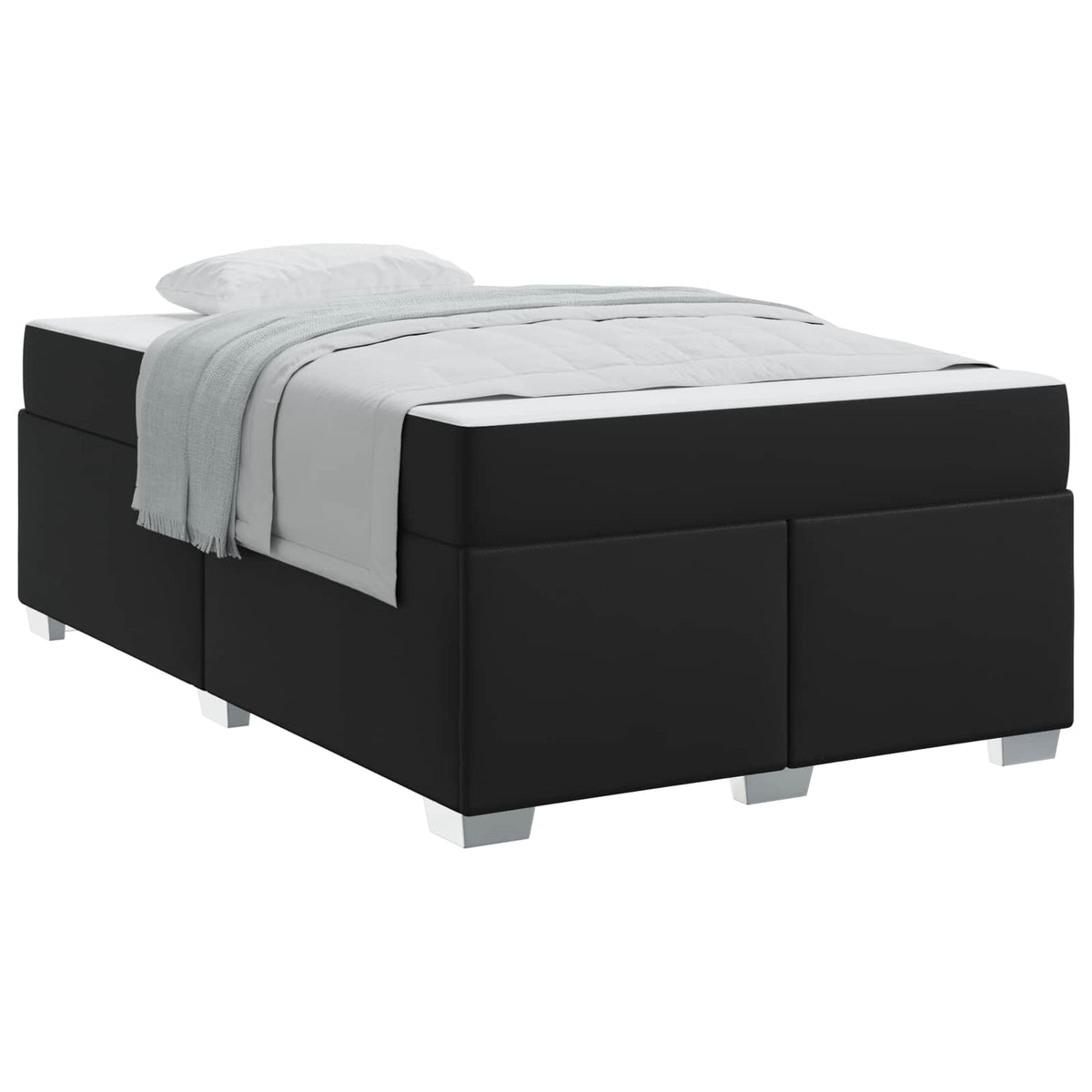 Cadre de lit avec matelas Noir 120 x 190 cm tissu - XIOS