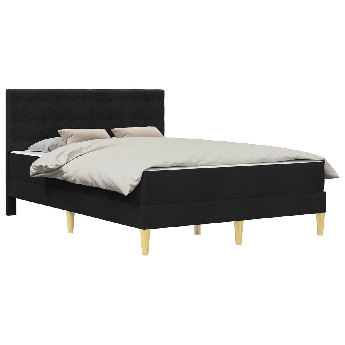 Cadre de lit avec matelas Noir 120 x 200 cm Tissu - XIOS