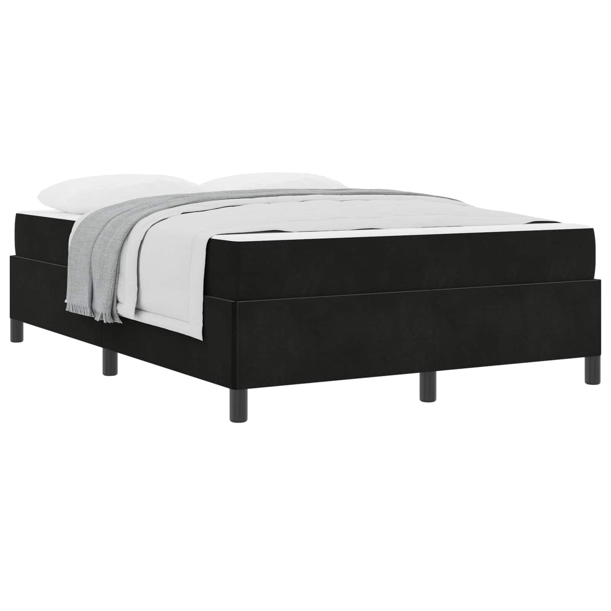 Cadre de lit avec matelas Noir 140 x 200 cm tissu - XIOS