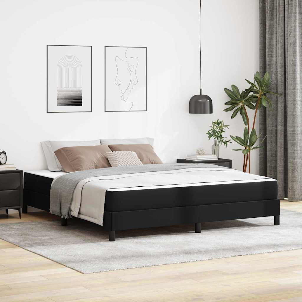 Cadre de lit avec matelas Noir 180 x 200 cm tissu - XIOS