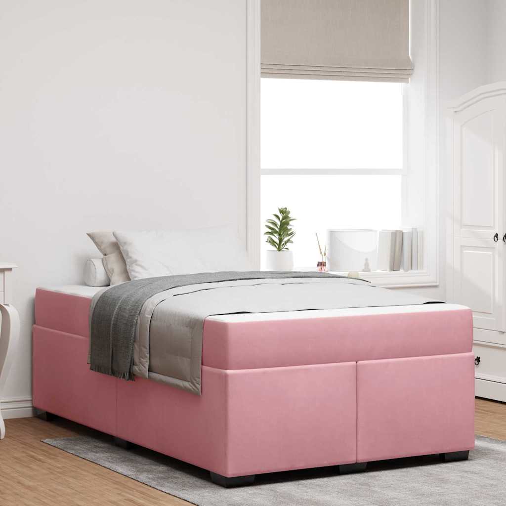 Cadre de lit avec matelas Rose 120 x 190 cm tissu - XIOS