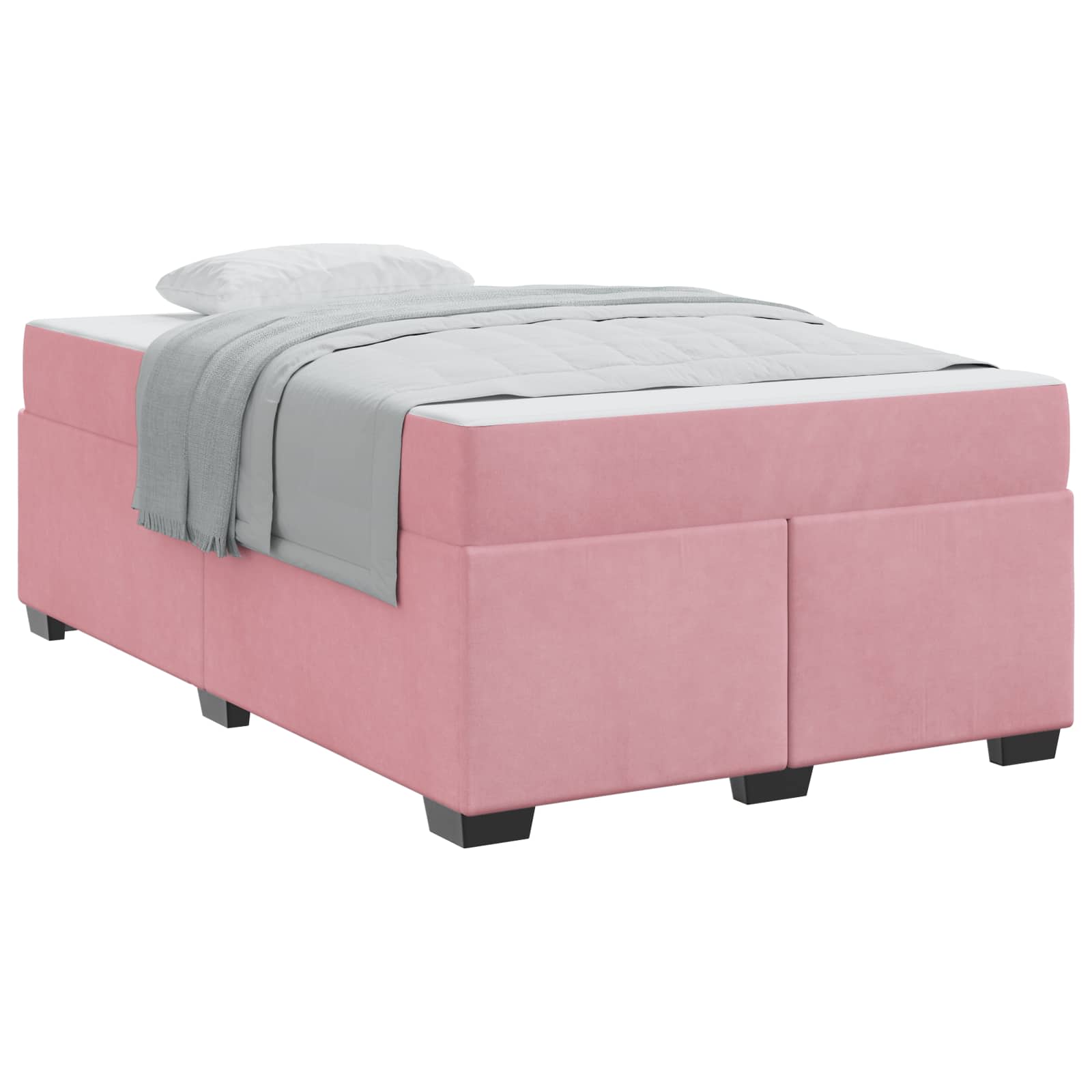 Cadre de lit avec matelas Rose 120 x 190 cm tissu - XIOS