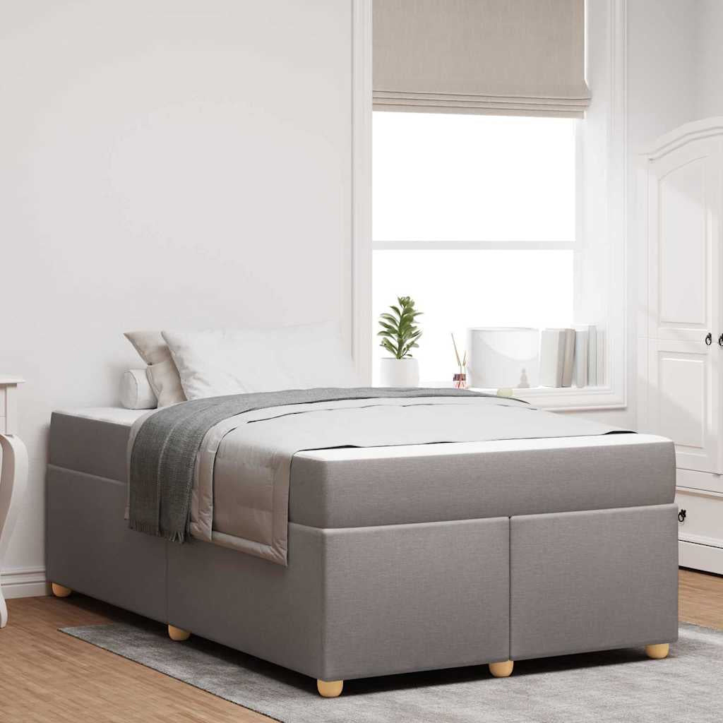 Cadre de lit avec matelas Taupe 120 x 200 cm tissu - XIOS