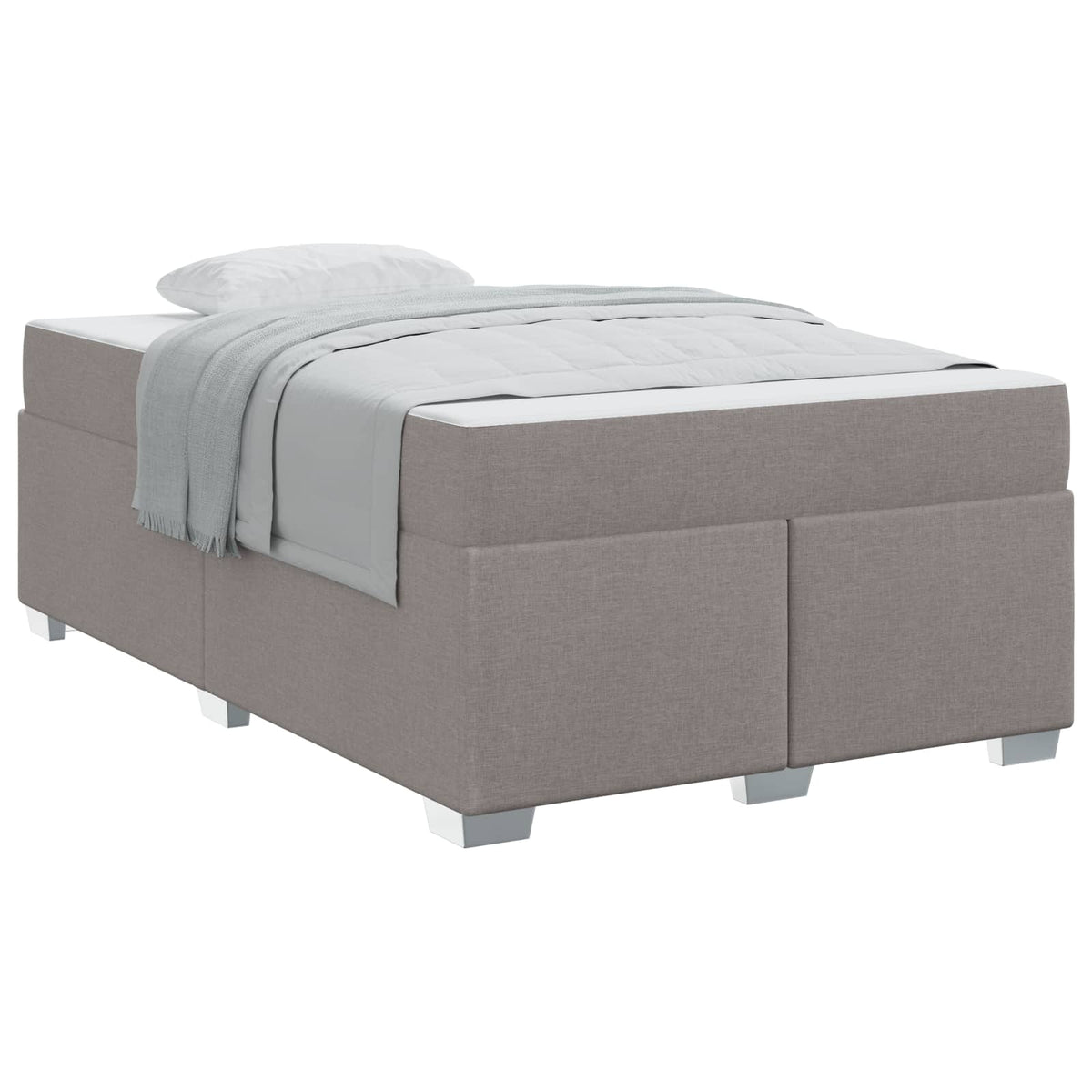 Cadre de lit avec matelas Taupe 120 x 200 cm tissu - XIOS
