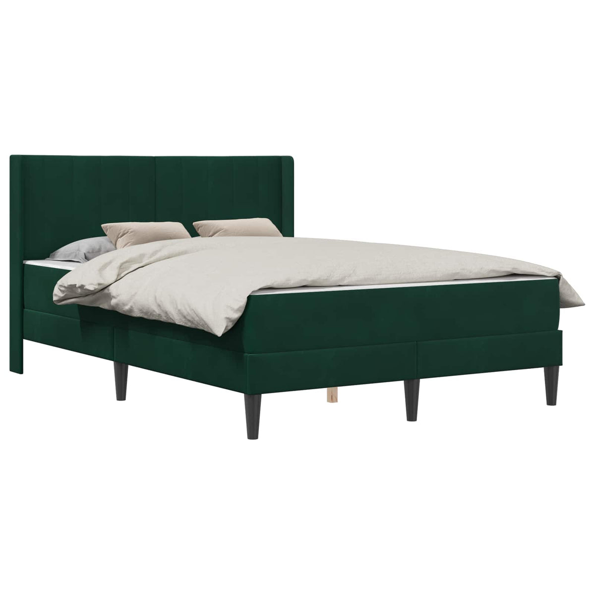 Cadre de lit avec matelas Vert foncé 160 x 200 cm Velours - XIOS