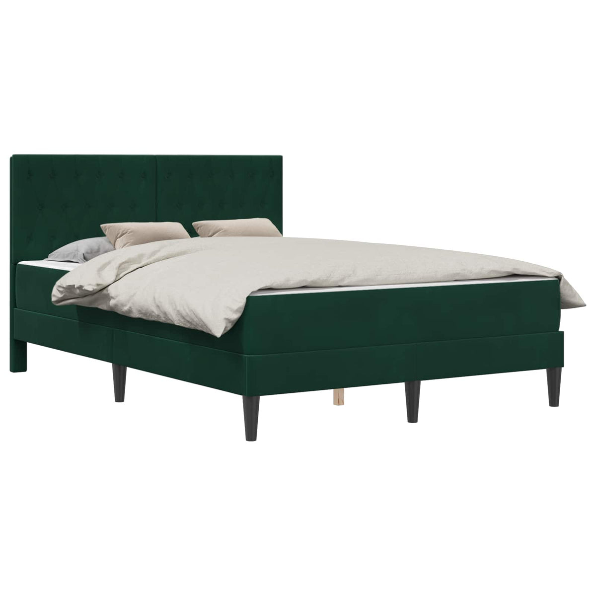Cadre de lit avec matelas Vert foncé 160 x 200 cm Velours - XIOS