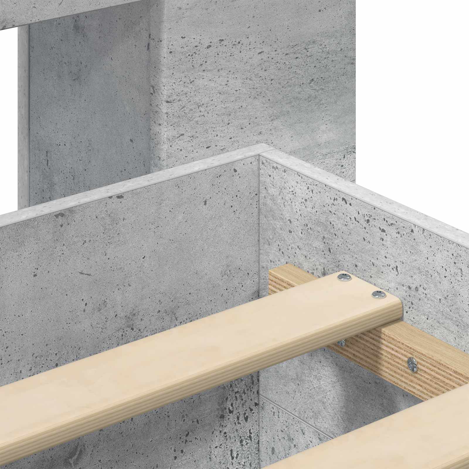 Cadre de lit avec rangement Gris béton 160 x 200 cm - XIOS