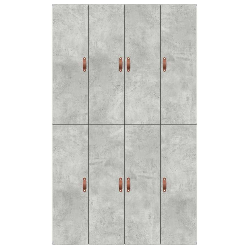 Cadre de lit avec rangement avec porte Gris béton 120 x 190 cm - XIOS
