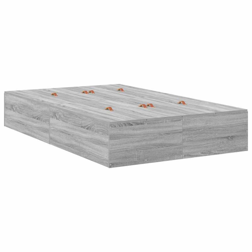 Cadre de lit avec rangement avec porte Gris Sonoma 120 x 190 cm - XIOS