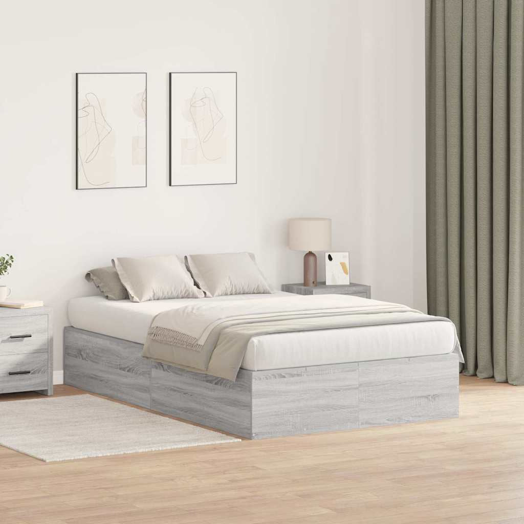 Cadre de lit avec rangement avec porte Gris Sonoma 120 x 190 cm - XIOS