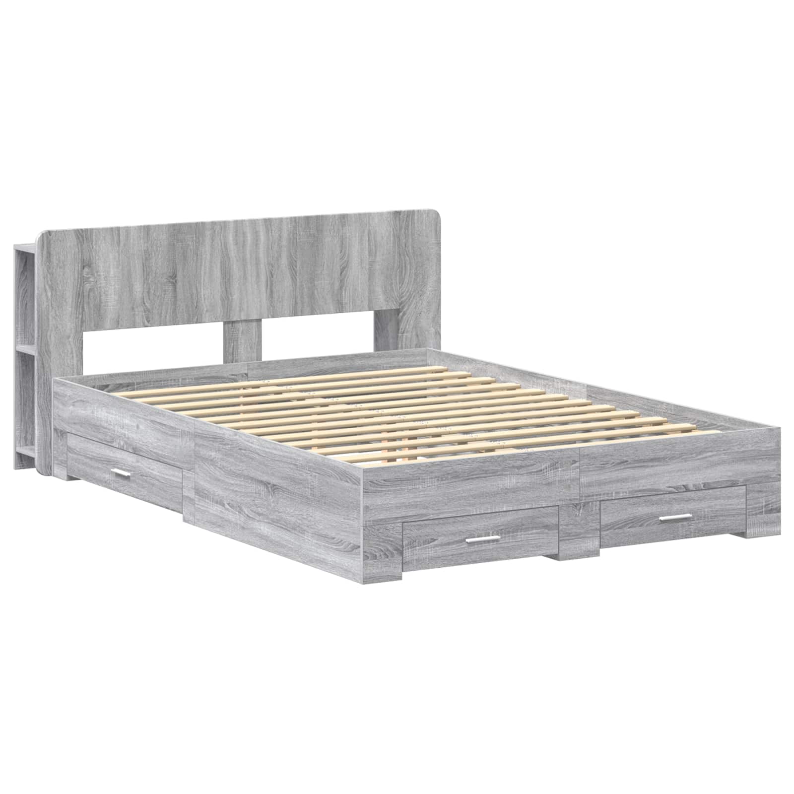 Cadre de lit avec rangement Sonoma gris 140 x 200 cm - XIOS