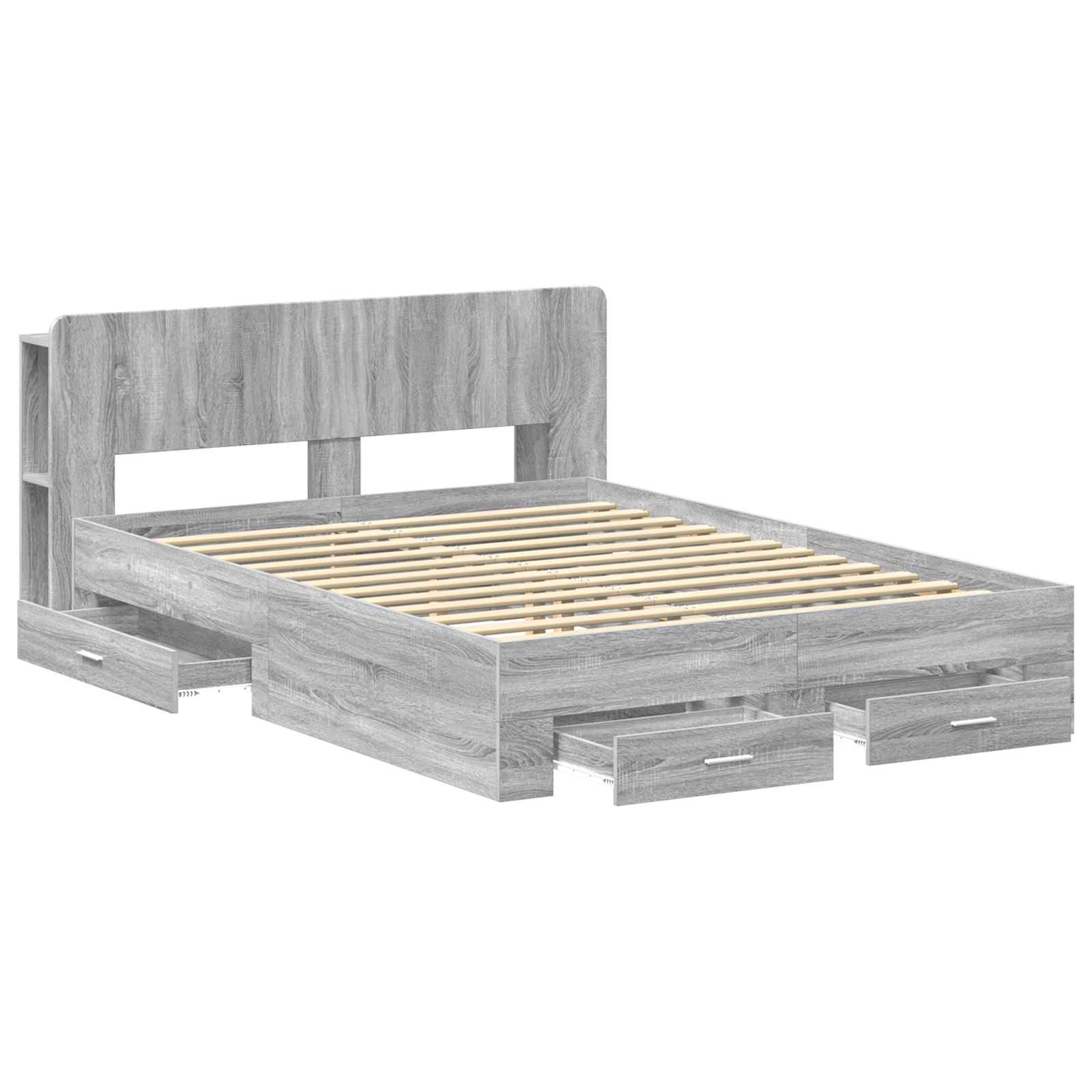 Cadre de lit avec rangement Sonoma gris 140 x 200 cm - XIOS