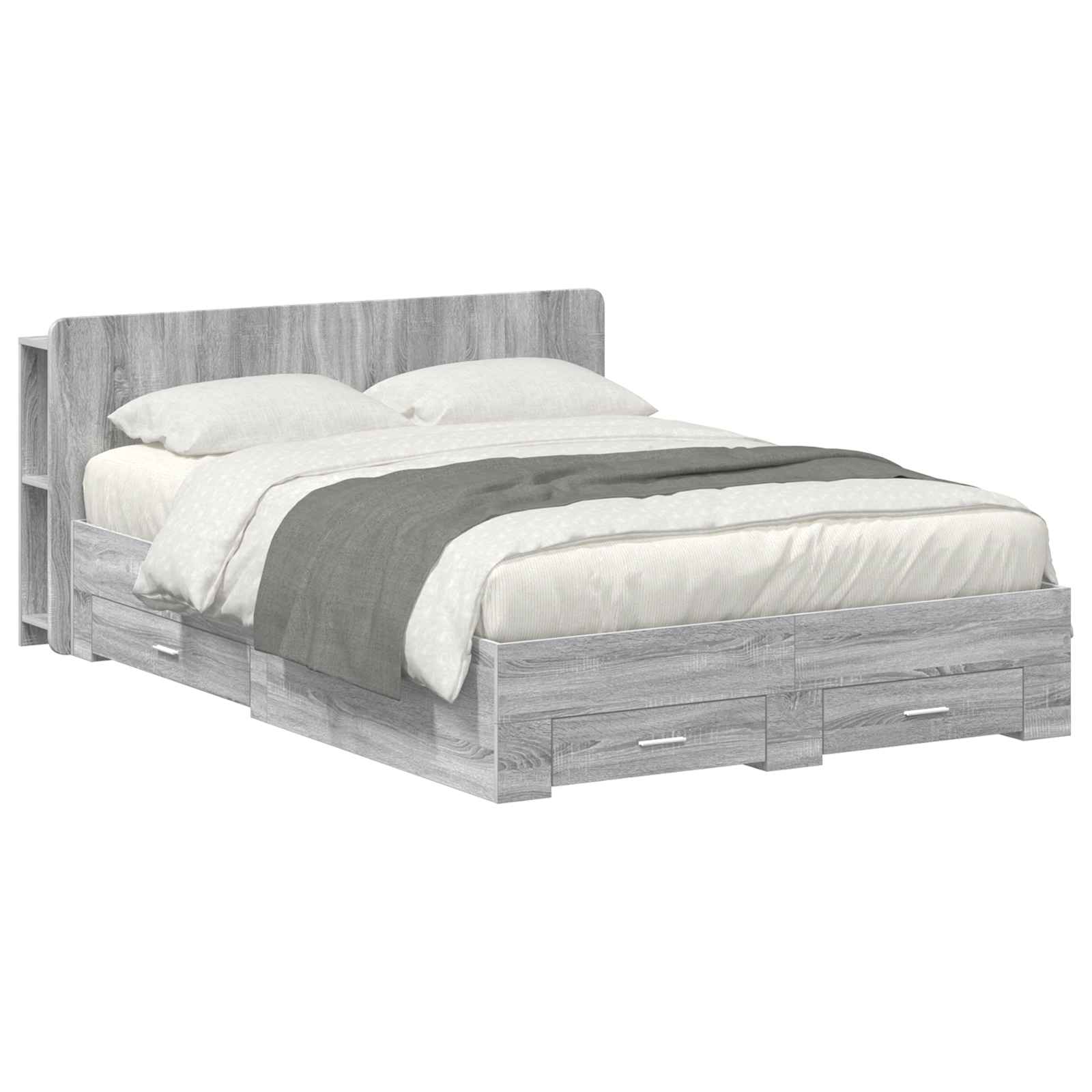 Cadre de lit avec rangement Sonoma gris 140 x 200 cm - XIOS