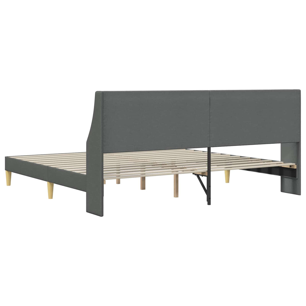 Cadre de lit avec tête de lit Gris foncé 183 x 213 cm Tissu - XIOS