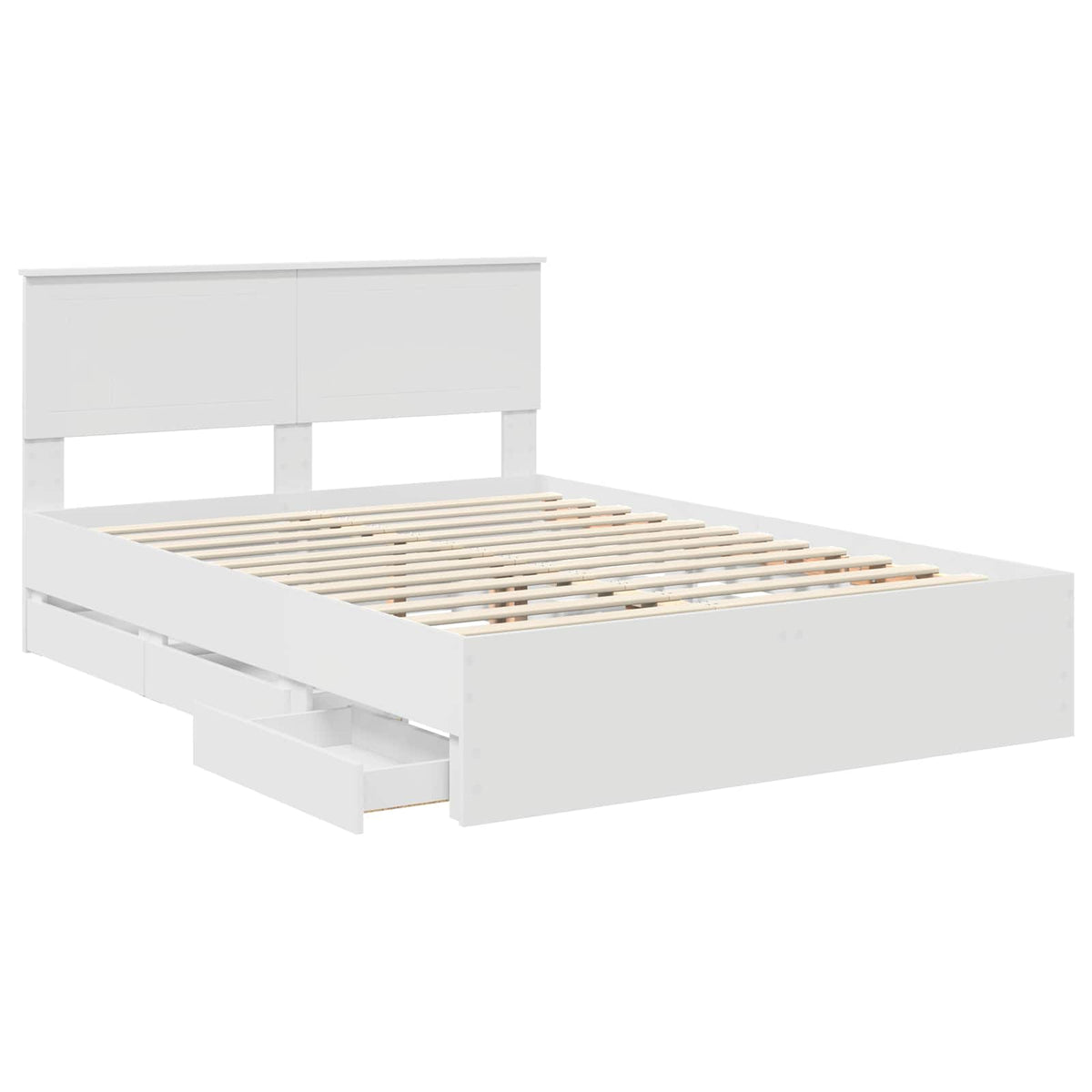 Cadre de lit avec tiroir Blanc 140 x 190 cm Bois Ingénierie - XIOS