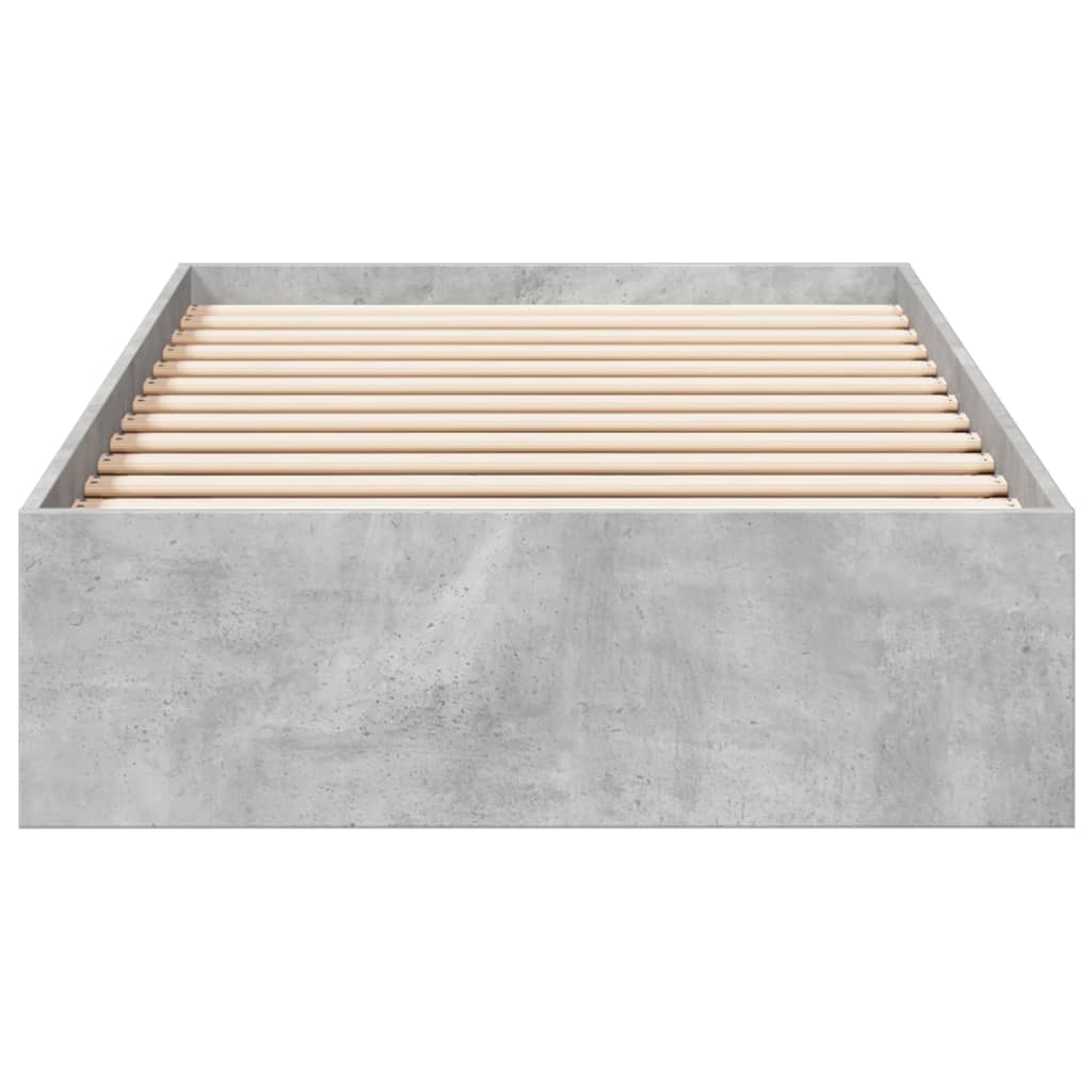 Cadre de lit avec tiroirs sans matelas gris béton 100x200 cm - XIOS