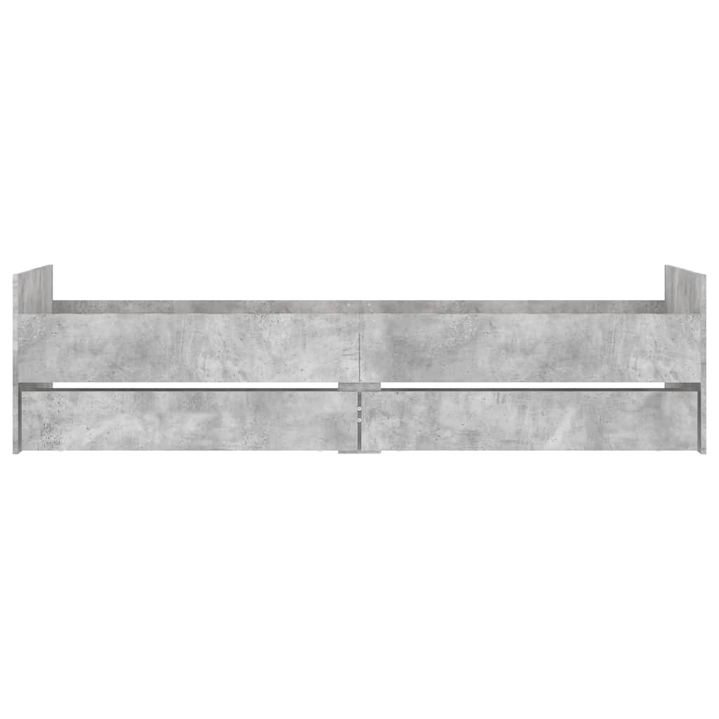 Cadre de lit avec tiroirs sans matelas gris béton 90x190 cm - XIOS