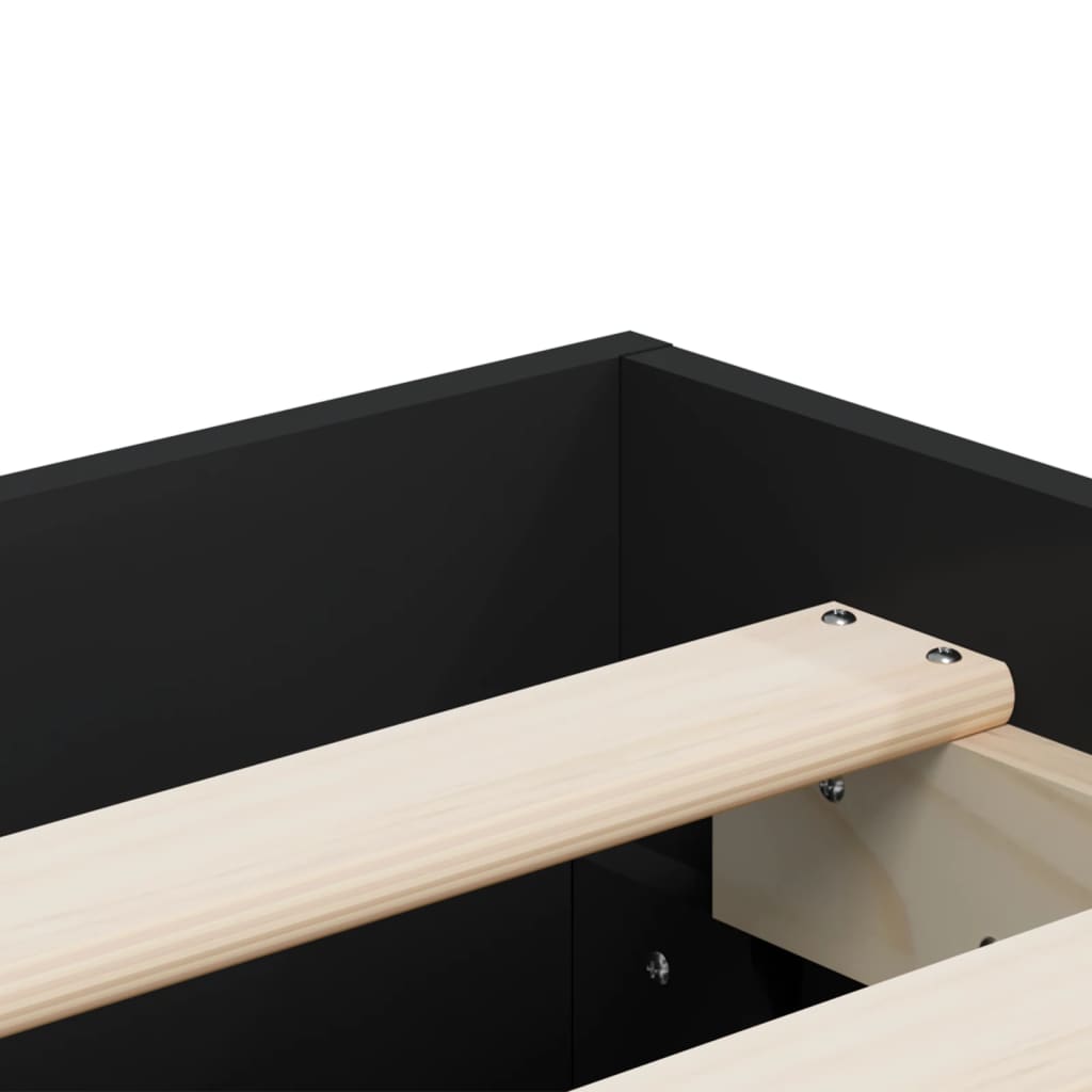 Cadre de lit avec tiroirs sans matelas noir 180x200 cm - XIOS