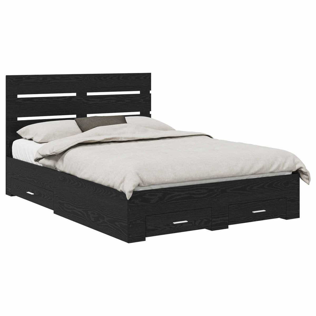 Cadre de lit Chêne noir 140 x 190 cm Bois d’ingénierie - XIOS