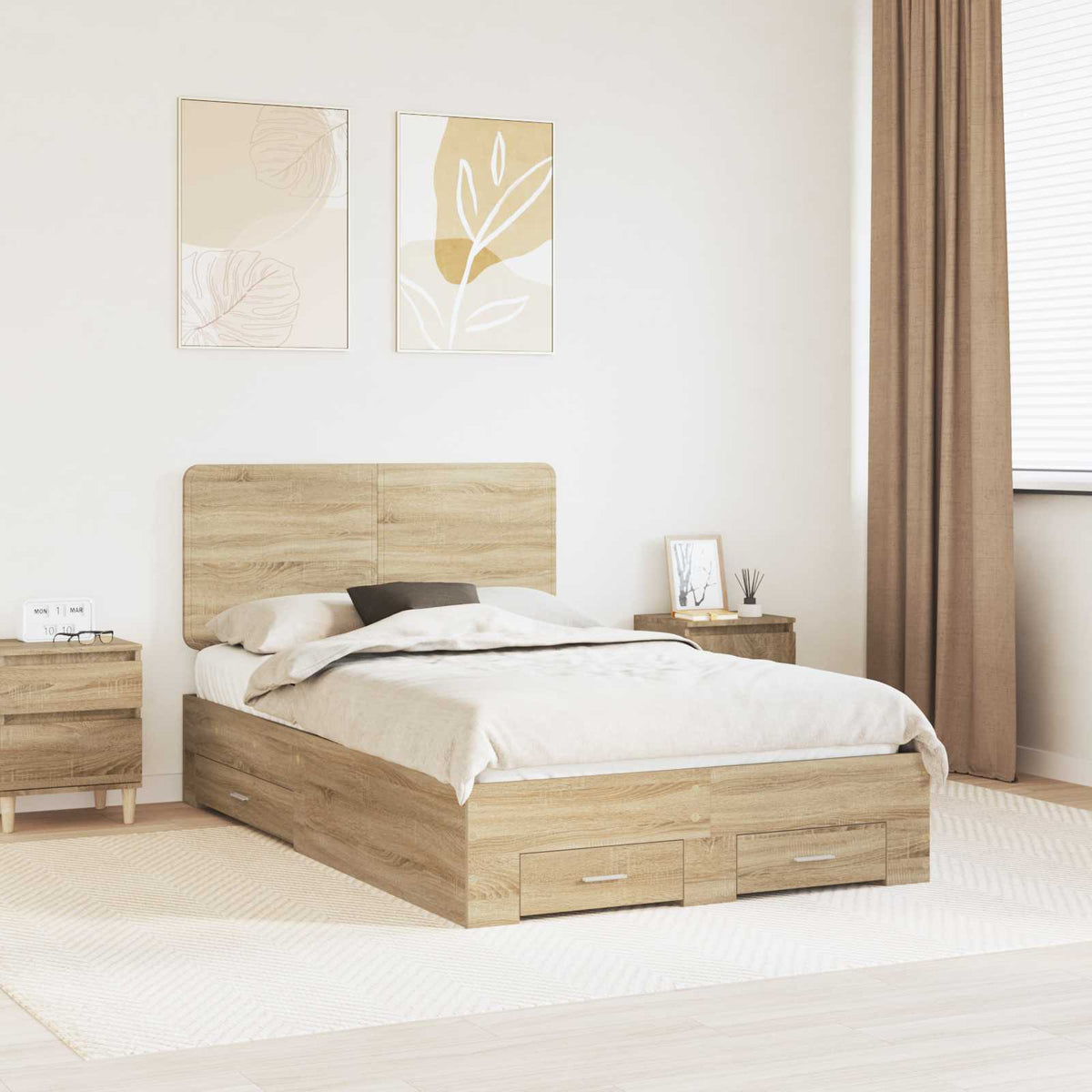 Cadre de lit Chêne Sonoma 120 x 200 cm Bois d’ingénierie - XIOS