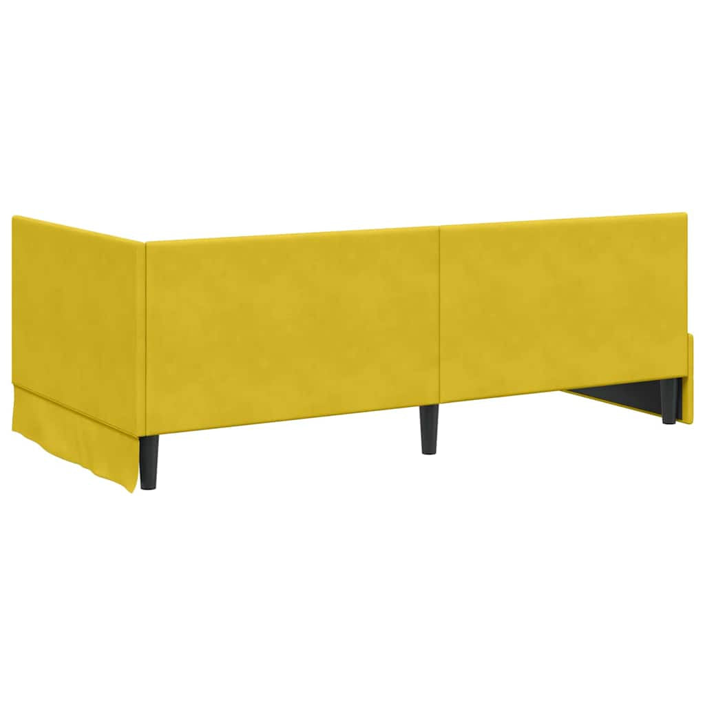 Cadre de lit d’angle avec matelas 2 pc Jaune Velours - XIOS