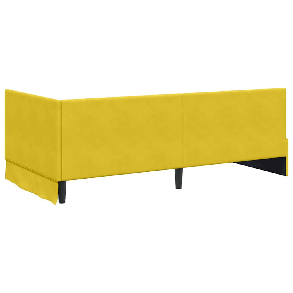 Cadre de lit d’angle avec matelas 2 pc Jaune Velours - XIOS