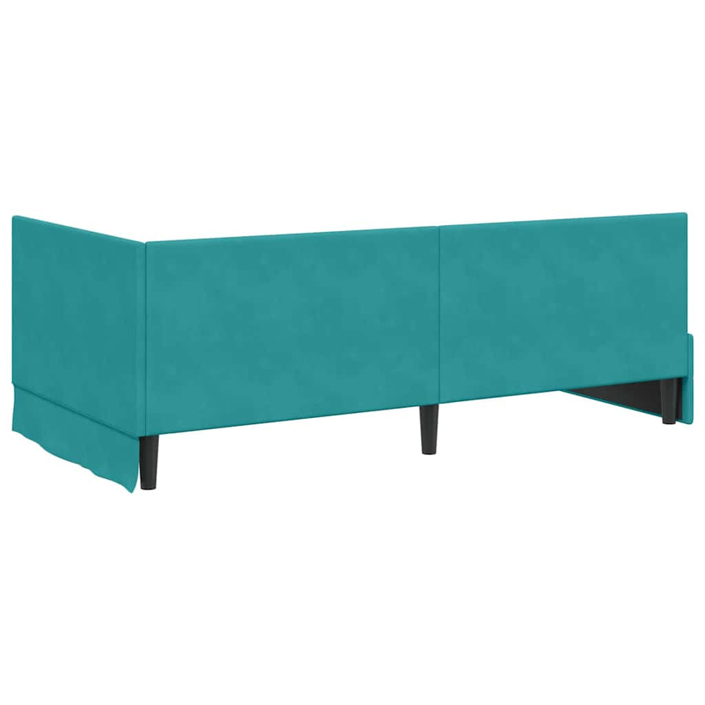 Cadre de lit d’angle avec matelas 2 pc Turquoise Velours - XIOS