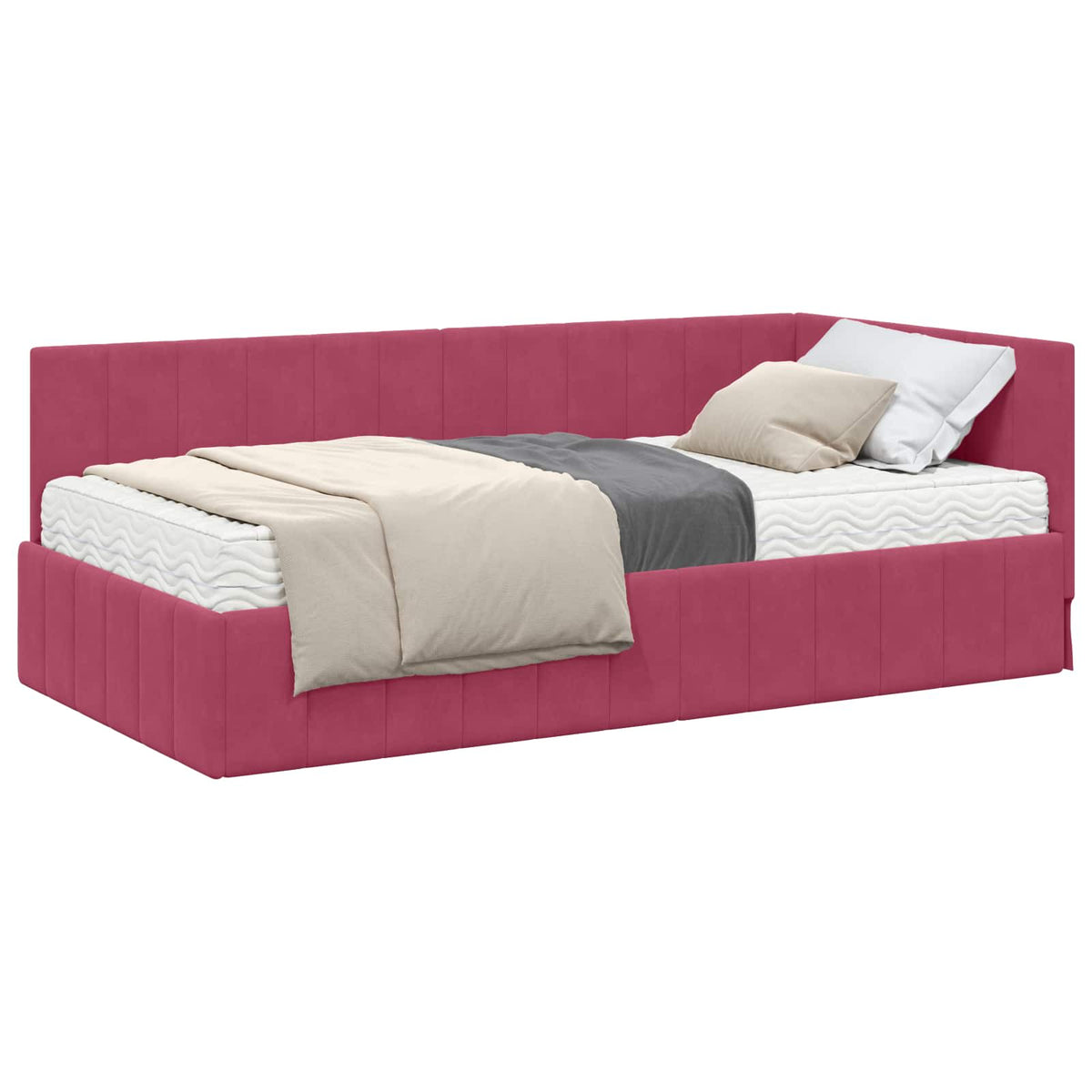 Cadre de lit d’angle avec matelas 2 pc Vert Velours - XIOS