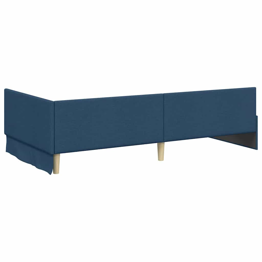 Cadre de lit d’angle avec matelas Autre 2 pc Bleu tissu - XIOS