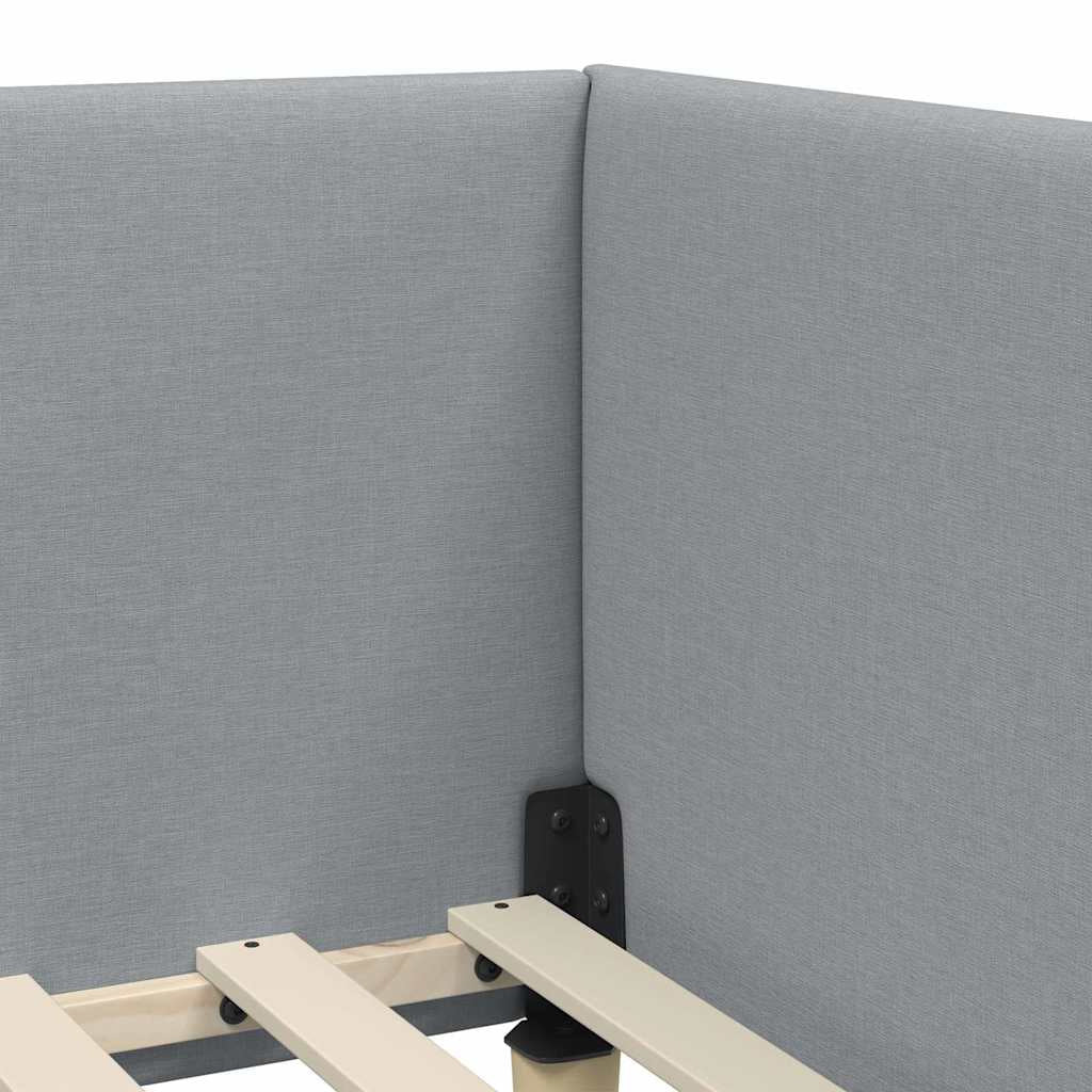 Cadre de lit d’angle avec matelas Autre 2 pc Gris clair tissu - XIOS