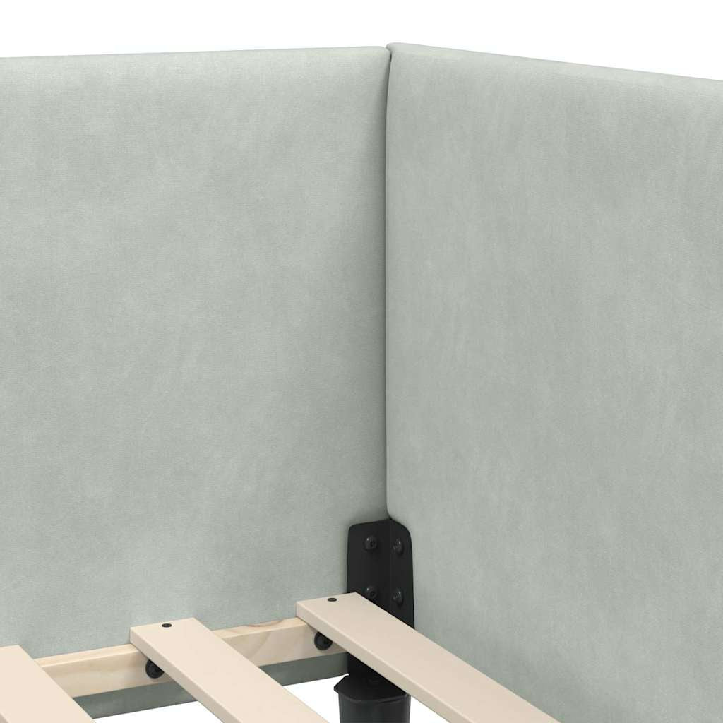 Cadre de lit d’angle avec matelas Autre 2 pc Gris clair Velours - XIOS