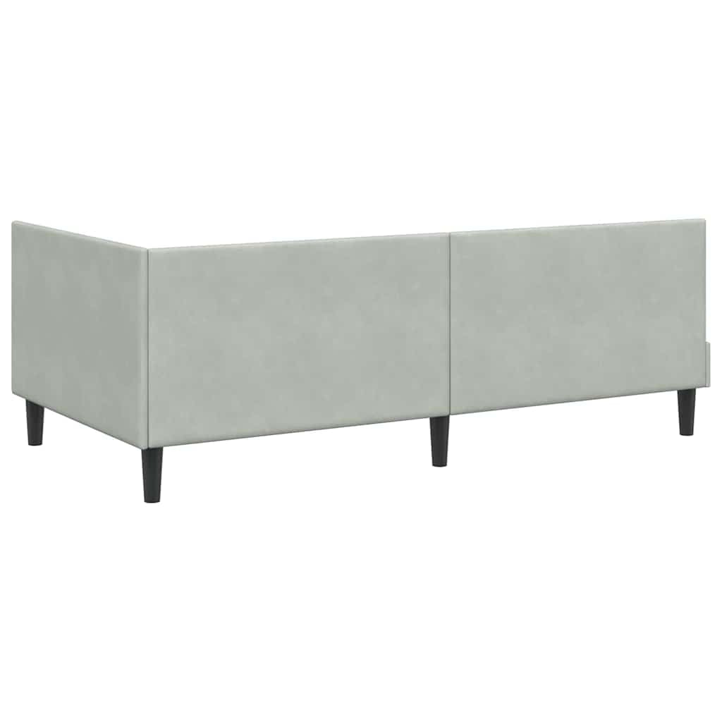 Cadre de lit d’angle avec matelas Autre 2 pc Gris clair Velours - XIOS