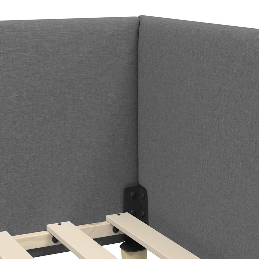 Cadre de lit d’angle avec matelas Autre 2 pc Gris tissu - XIOS