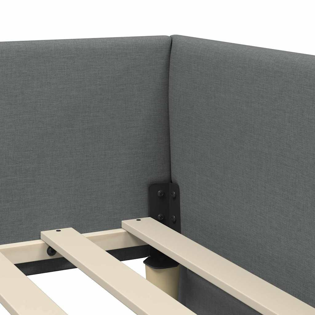 Cadre de lit d’angle avec matelas Autre 2 pc Gris tissu - XIOS