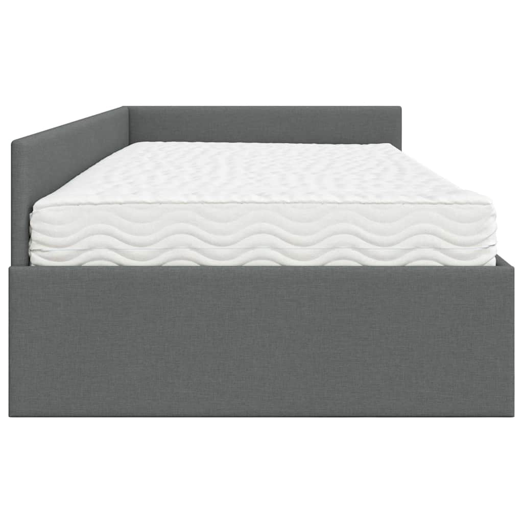 Cadre de lit d’angle avec matelas Autre 2 pc Gris tissu - XIOS