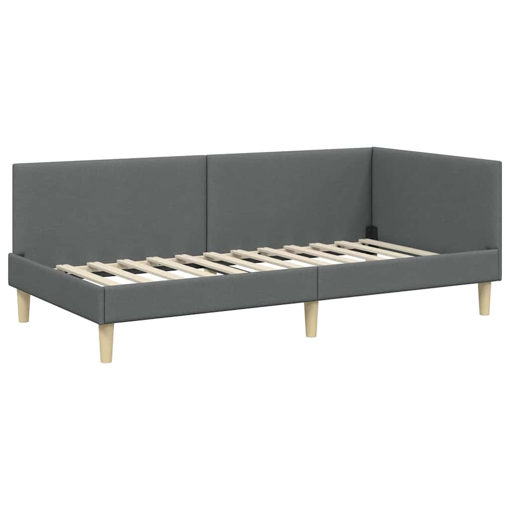 Cadre de lit d’angle avec matelas Autre 2 pc Gris tissu - XIOS