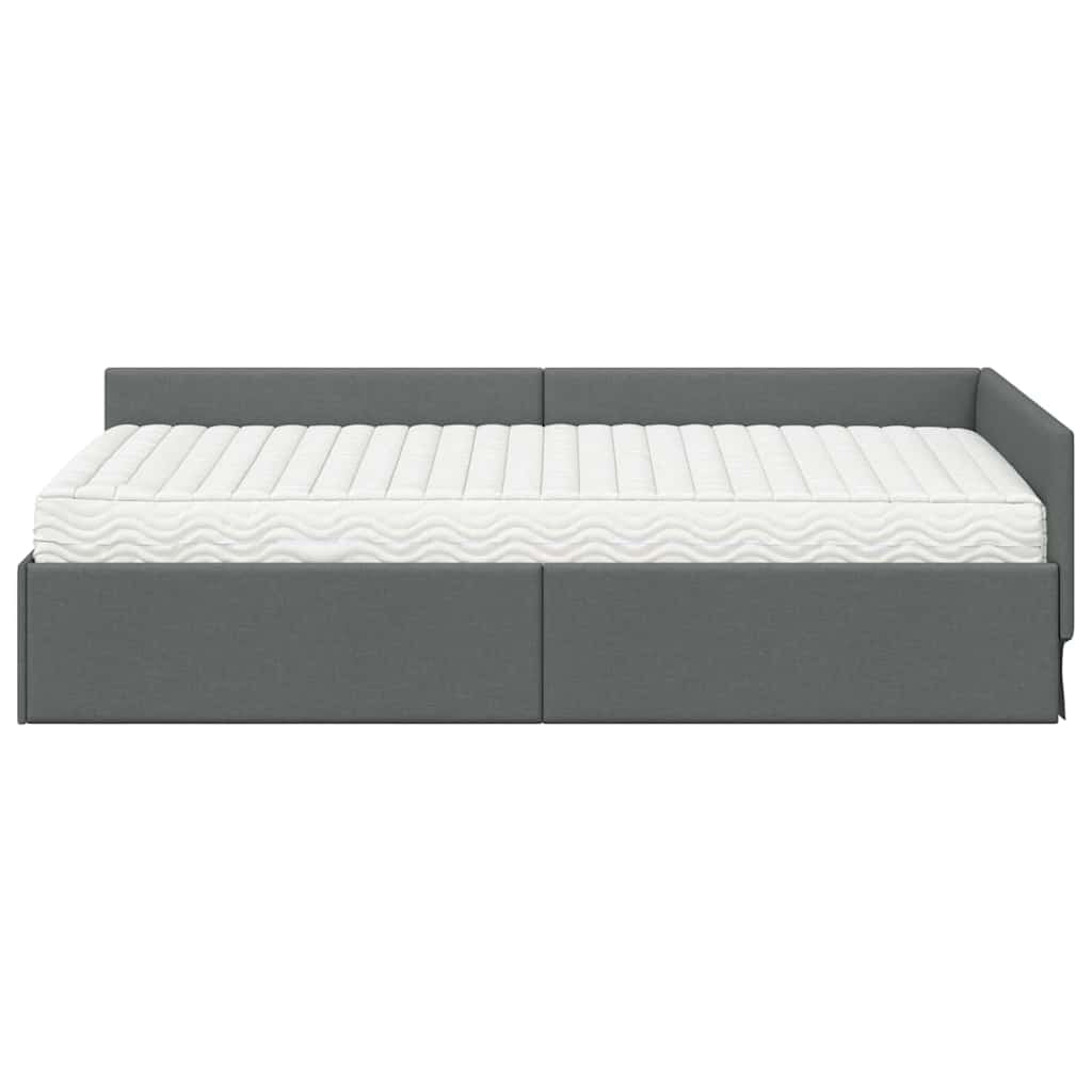 Cadre de lit d’angle avec matelas Autre 2 pc Gris tissu - XIOS