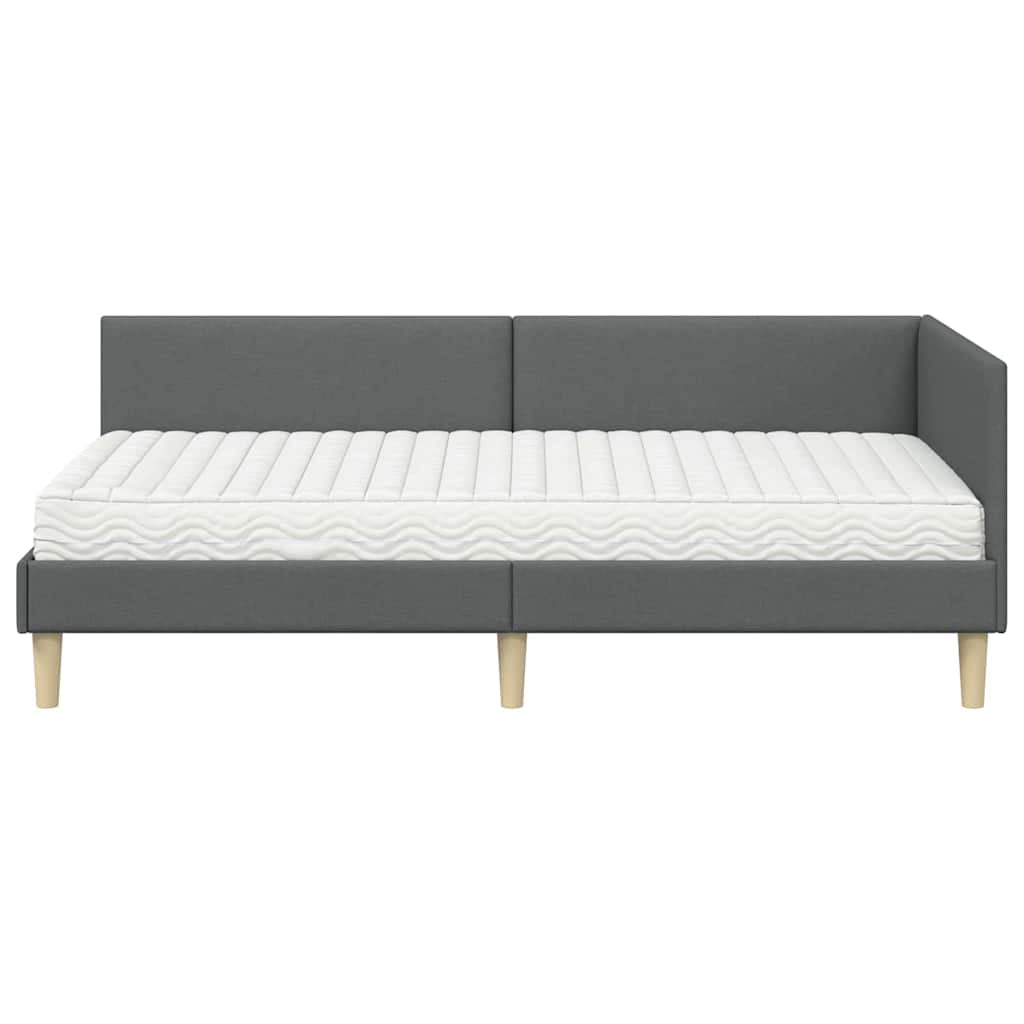 Cadre de lit d’angle avec matelas Autre 2 pc Gris tissu - XIOS
