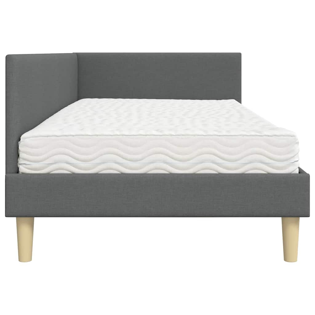 Cadre de lit d’angle avec matelas Autre 2 pc Gris tissu - XIOS
