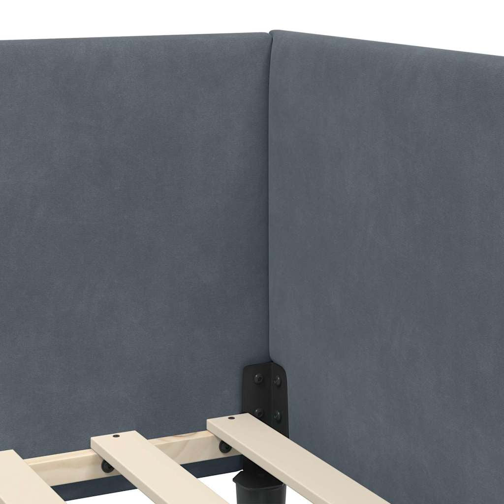 Cadre de lit d’angle avec matelas Autre 2 pc Gris Velours - XIOS