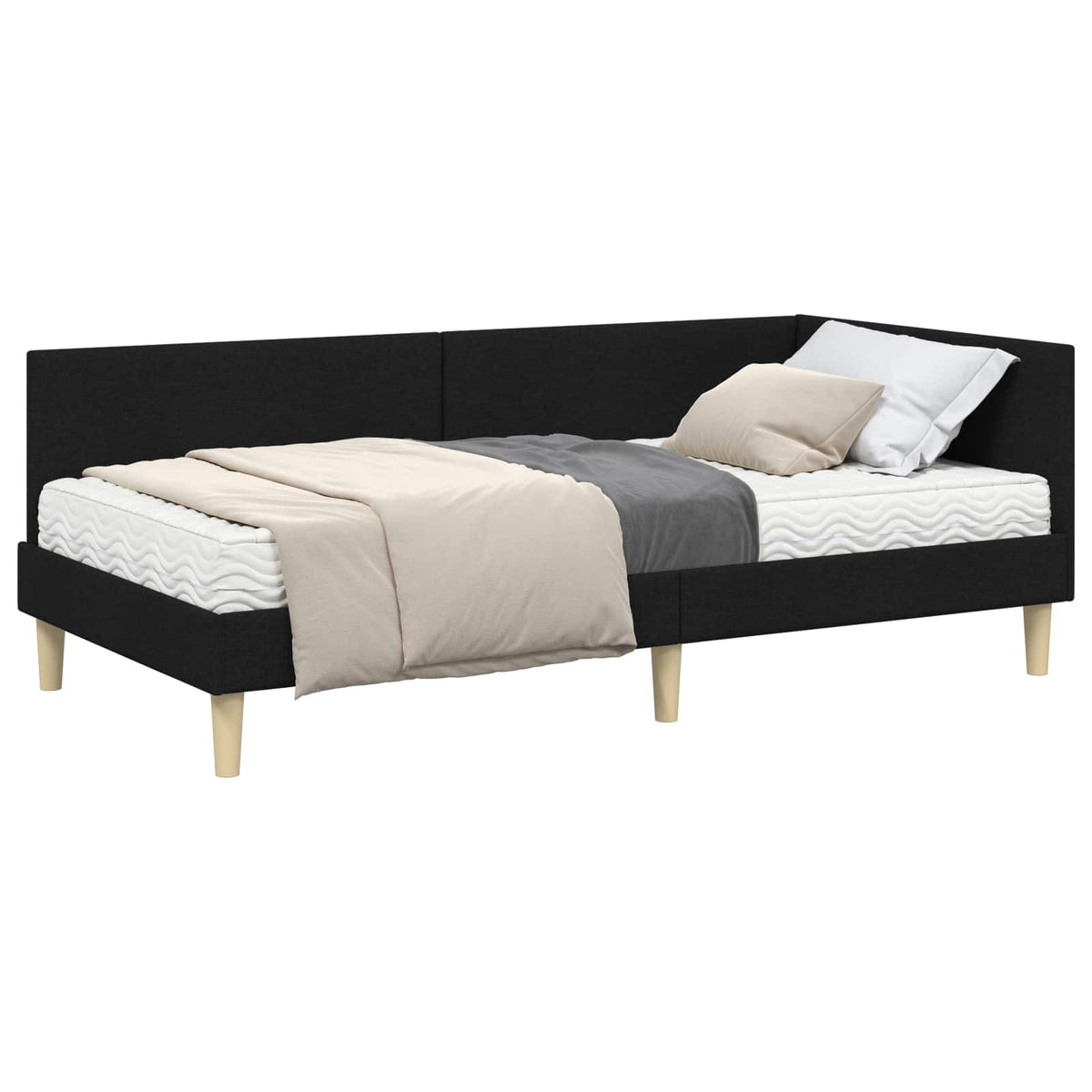 Cadre de lit d’angle avec matelas Autre 2 pc Vert tissu - XIOS