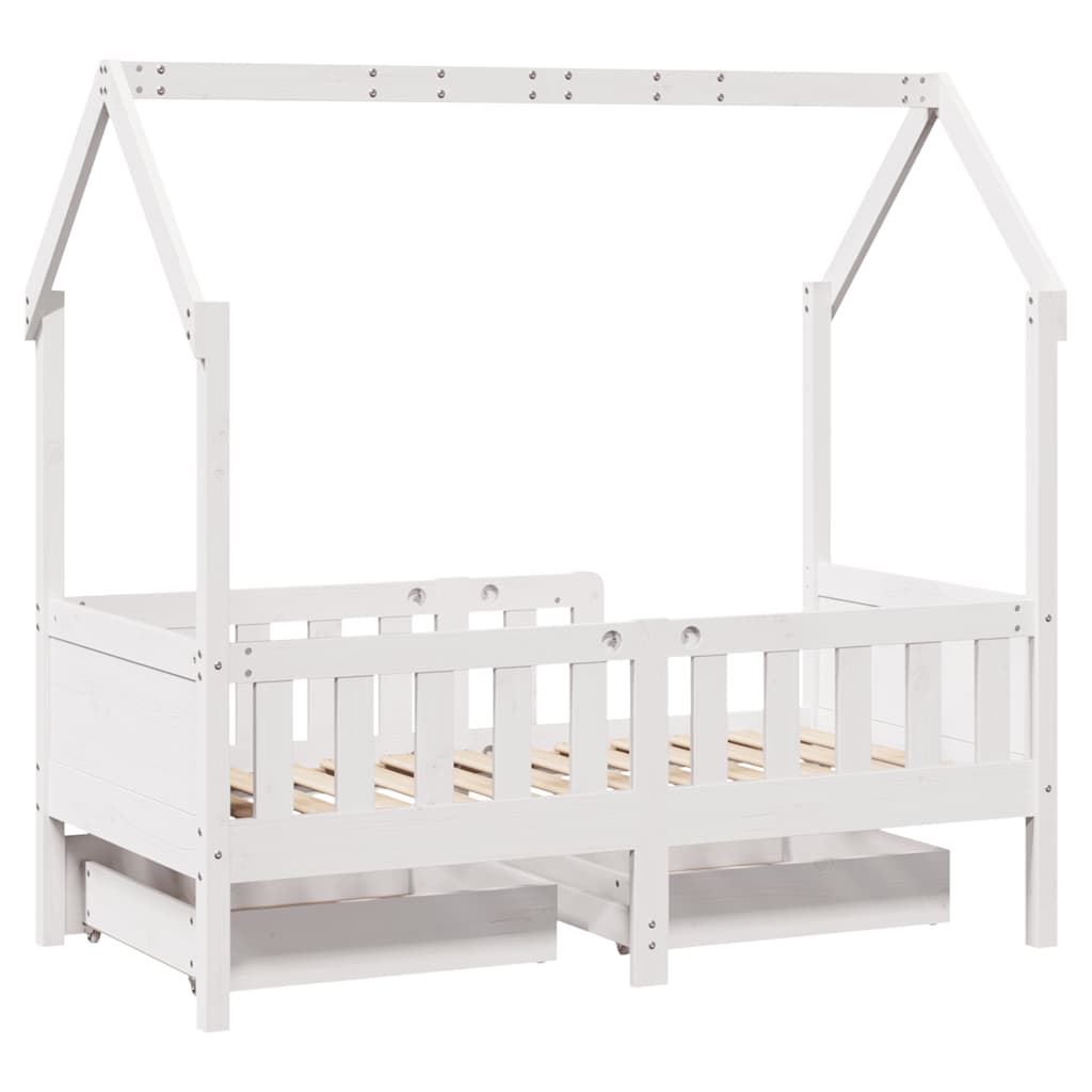 Cadre de lit enfant avec tiroirs sans matelas 80x170 cm bois - XIOS