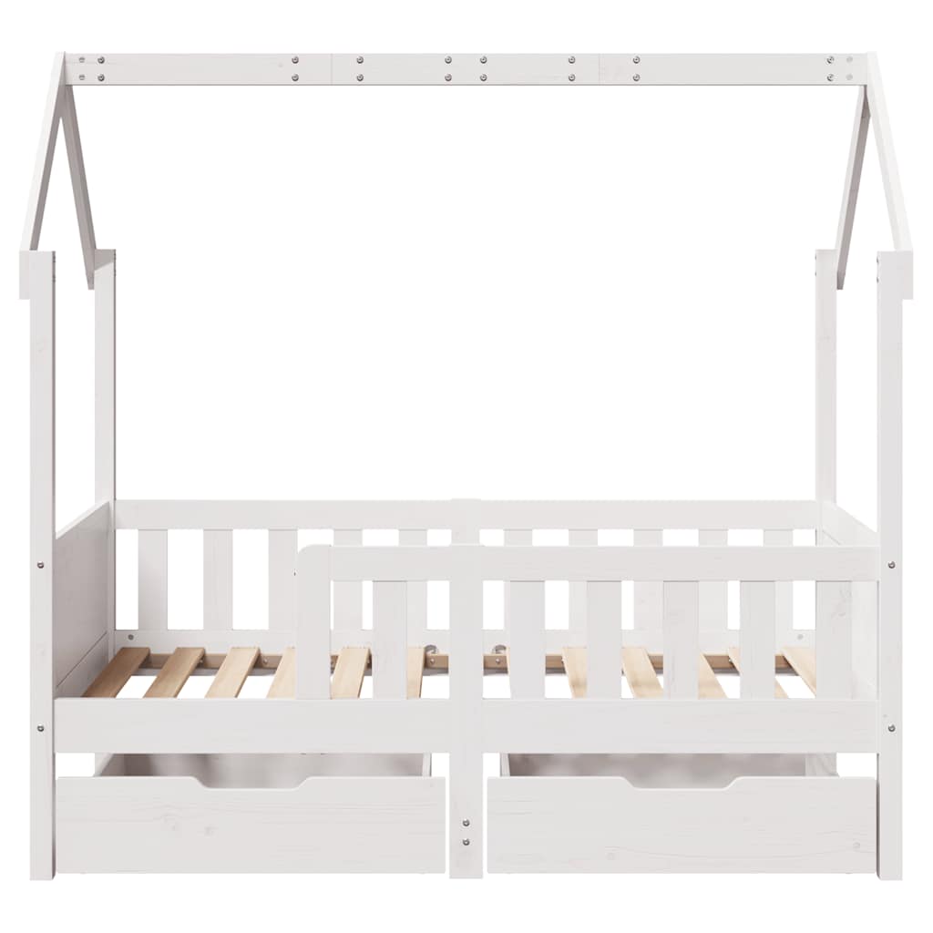 Cadre de lit enfant avec tiroirs sans matelas 80x170 cm bois - XIOS