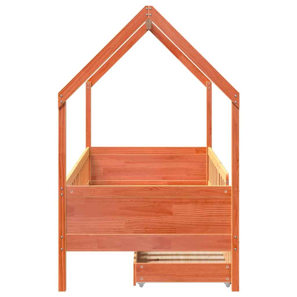 Cadre de lit enfants avec tiroirs sans matelas 80x200 cm bois - XIOS