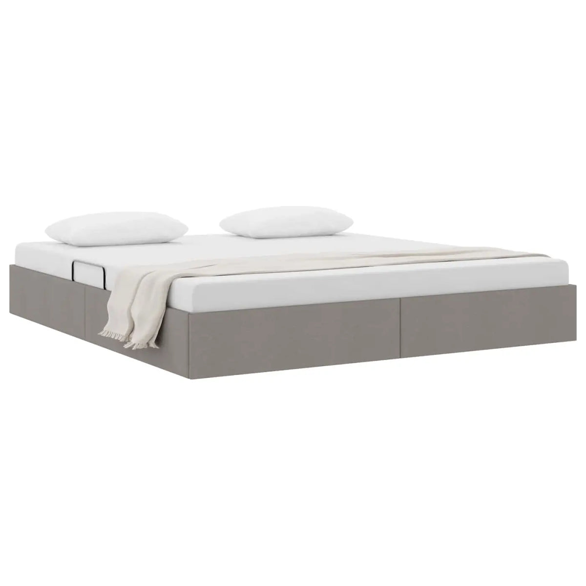 Cadre de lit ottoman avec stockage Taupe 160 x 200 cm tissu - XIOS