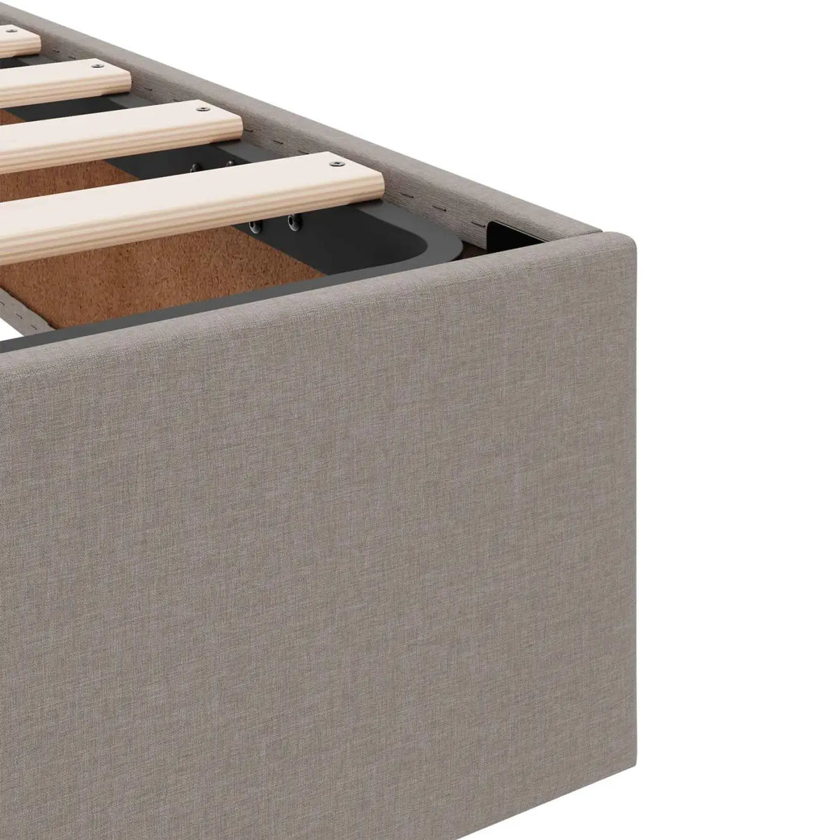 Cadre de lit ottoman avec stockage Taupe 160 x 200 cm tissu - XIOS