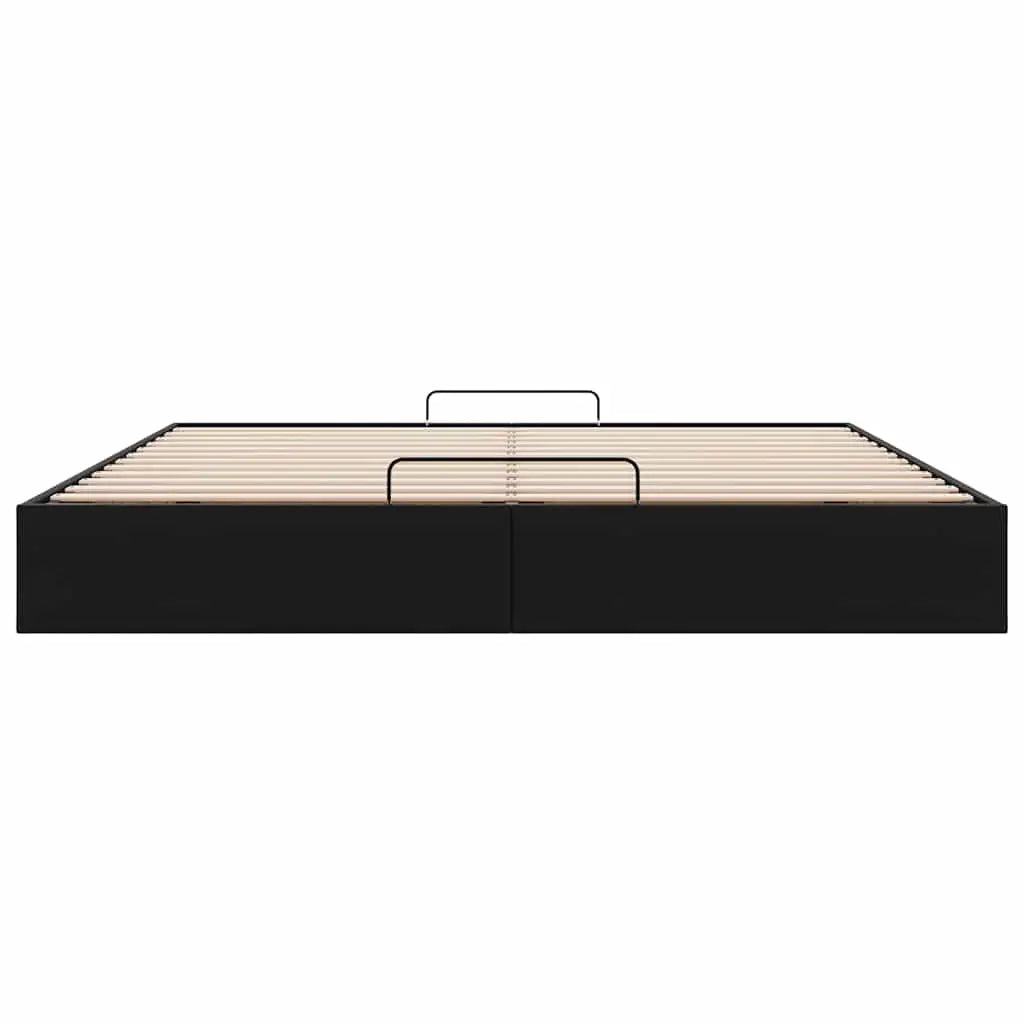 Cadre de lit ottoman sans matelas noir 160x200 cm similicuir