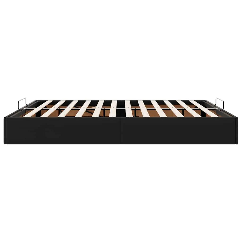 Cadre de lit ottoman sans matelas noir 160x200 cm similicuir